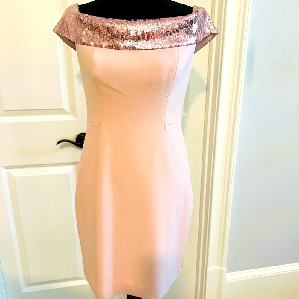 Blush pink sequin top Eliza J dress - size 6